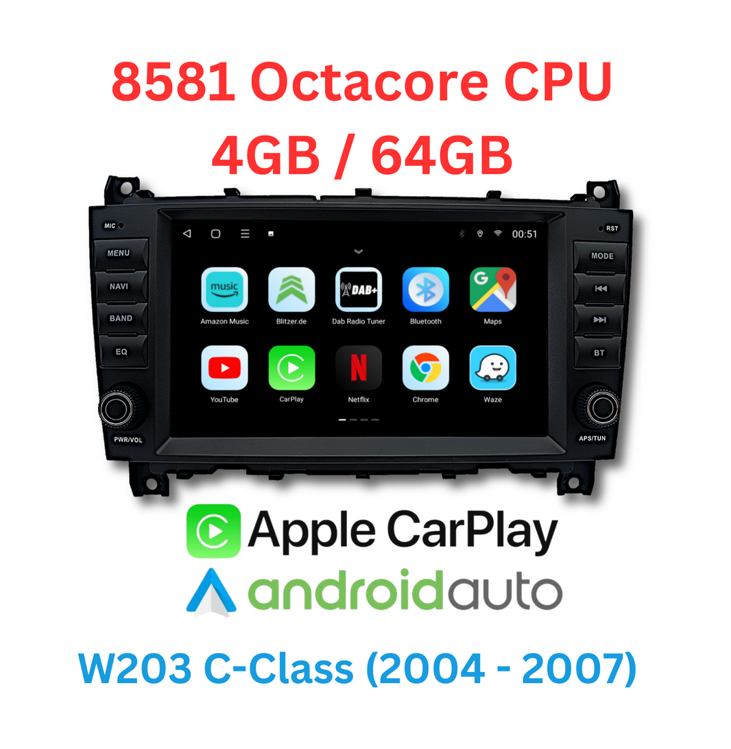 W203, S203 C Klasse Mopf Phantomnav Android Multimedia Player, 4/64 TS18