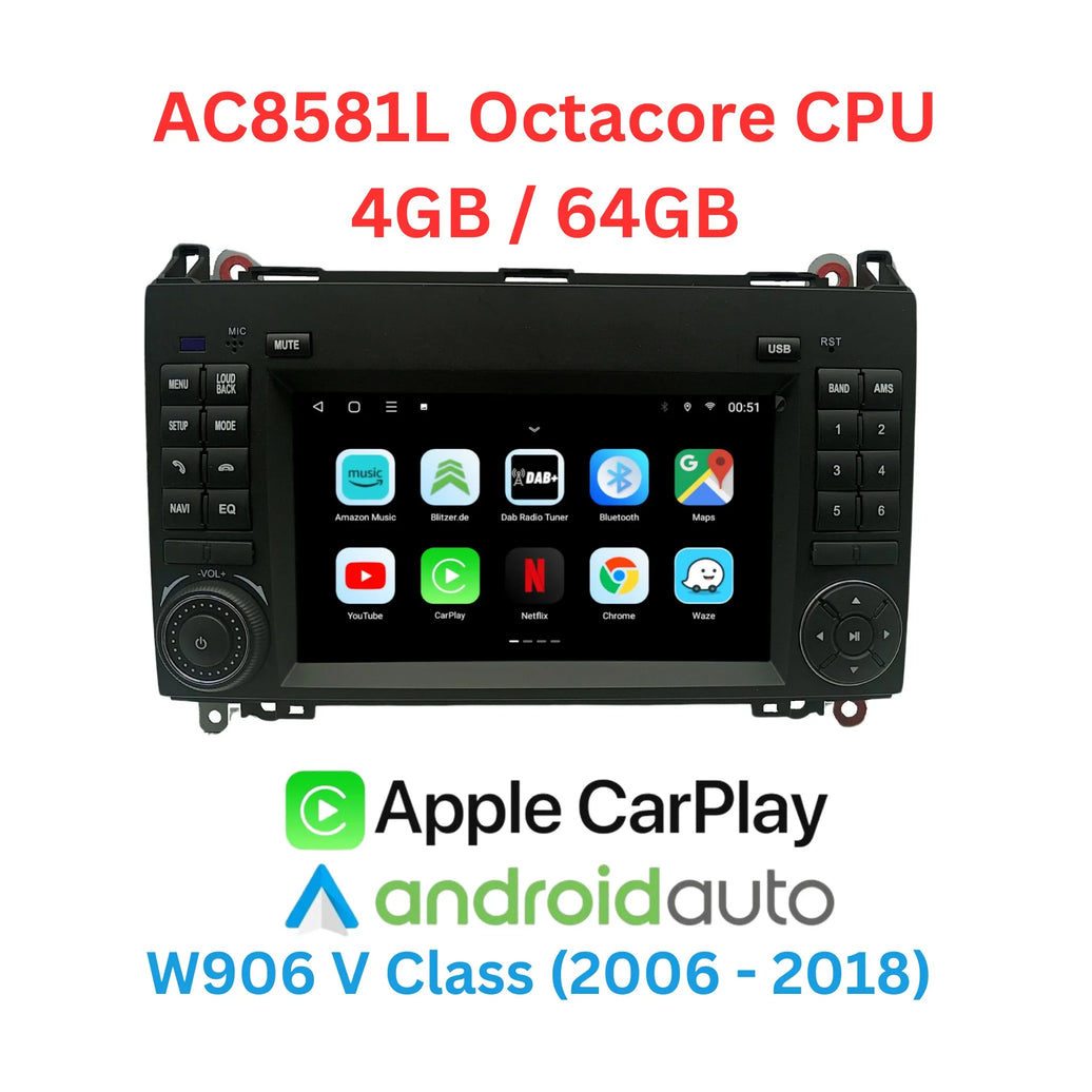 W906 V Klasse Vito Viano Phantomnav Android Multimedia Player, AC8581L 4/64 TS18 Original Style - Phantomnav