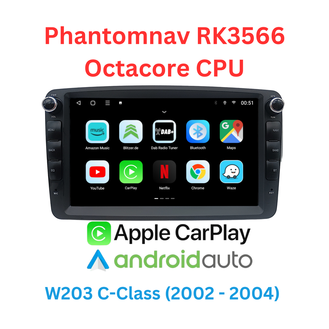 CL203, W203, S203, W209 C und CLK Klasse Vormopf Phantomnav Android Multimedia Player, RK3566