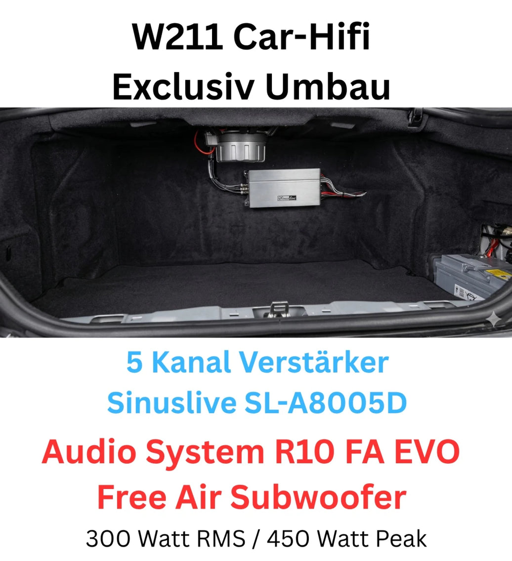 W211 Umbau Android Harman Kardon Audio System R10 FA EVO Subwoofer MOST