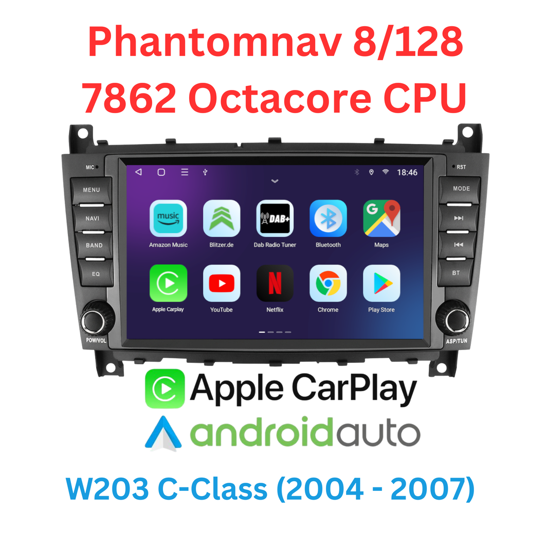mercedes w203 android radio carplay
