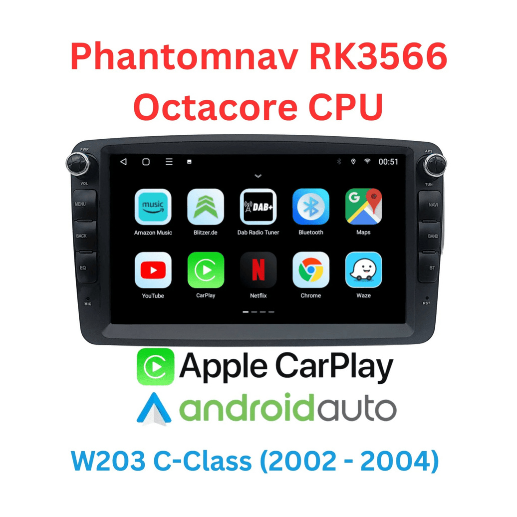 CL203, W203, S203, W209 C und CLK Klasse Vormopf Phantomnav Android Radio, RK3566 - Phantomnav