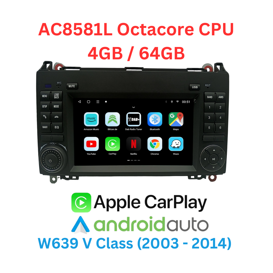 W639 V Klasse Vito Viano Phantomnav Android Multimedia Player, AC8581L 4/64 Original Style