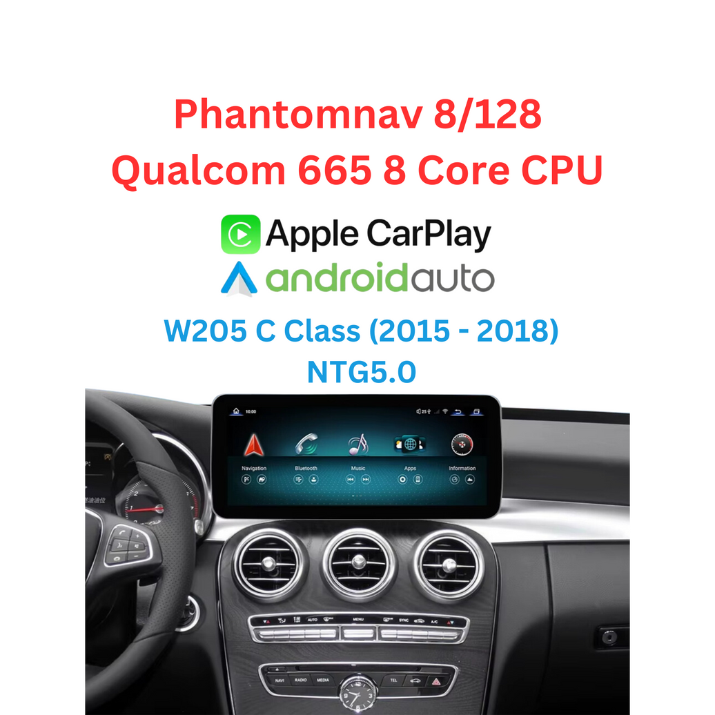 W205 C Klasse Phantomnav Android Multimedia Player, Qualcom 665 8/128 12,3inch