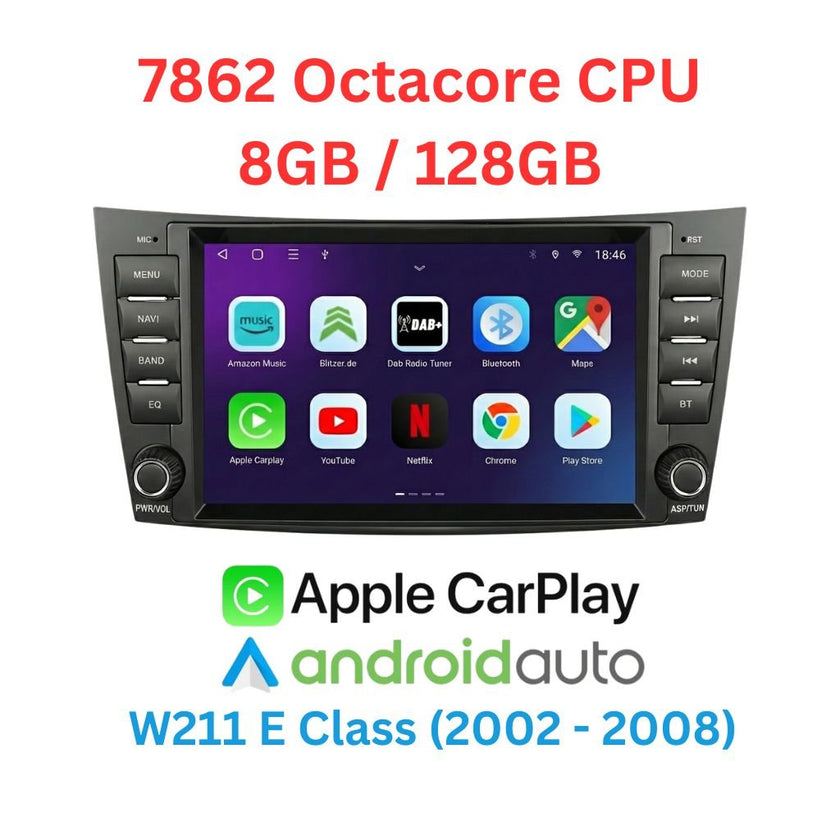 Mercedes W211 Autoradio Android Lichtwellenleiter Carplay NTG1