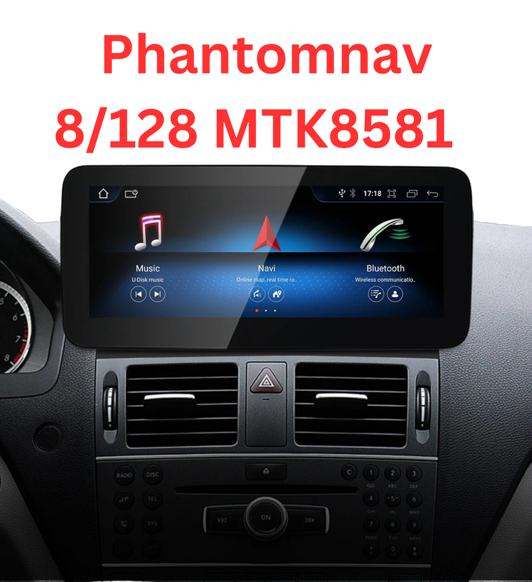 W204 C Klasse Phantomnav Android Multimedia Player, MTK8581 8/128 10,25