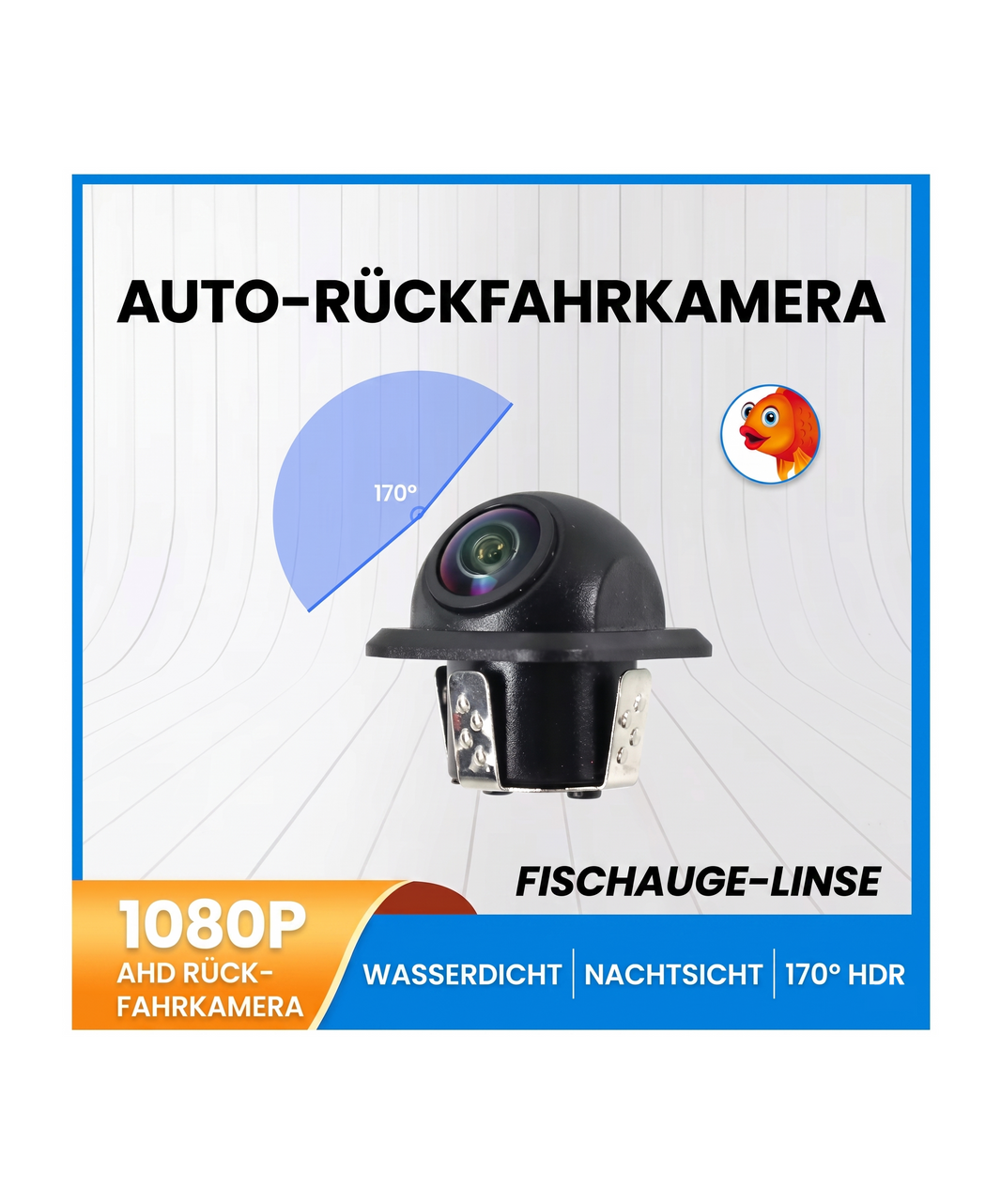 Universelle AHD 1080p Rückfahrkamera von Phantomnav mit 170 Grad Fisheye Linse unter Wasser, Demonstration der IP68 Wasserdichtigkeit und Staubdichtigkeit