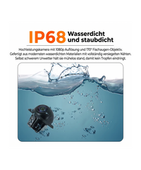 Phantomnav Rückfahrkamera mit Full HD AHD Kamera, 6 Meter Video-Cinchkabel, 12V Stromkabel und passgenauer Bohrkrone