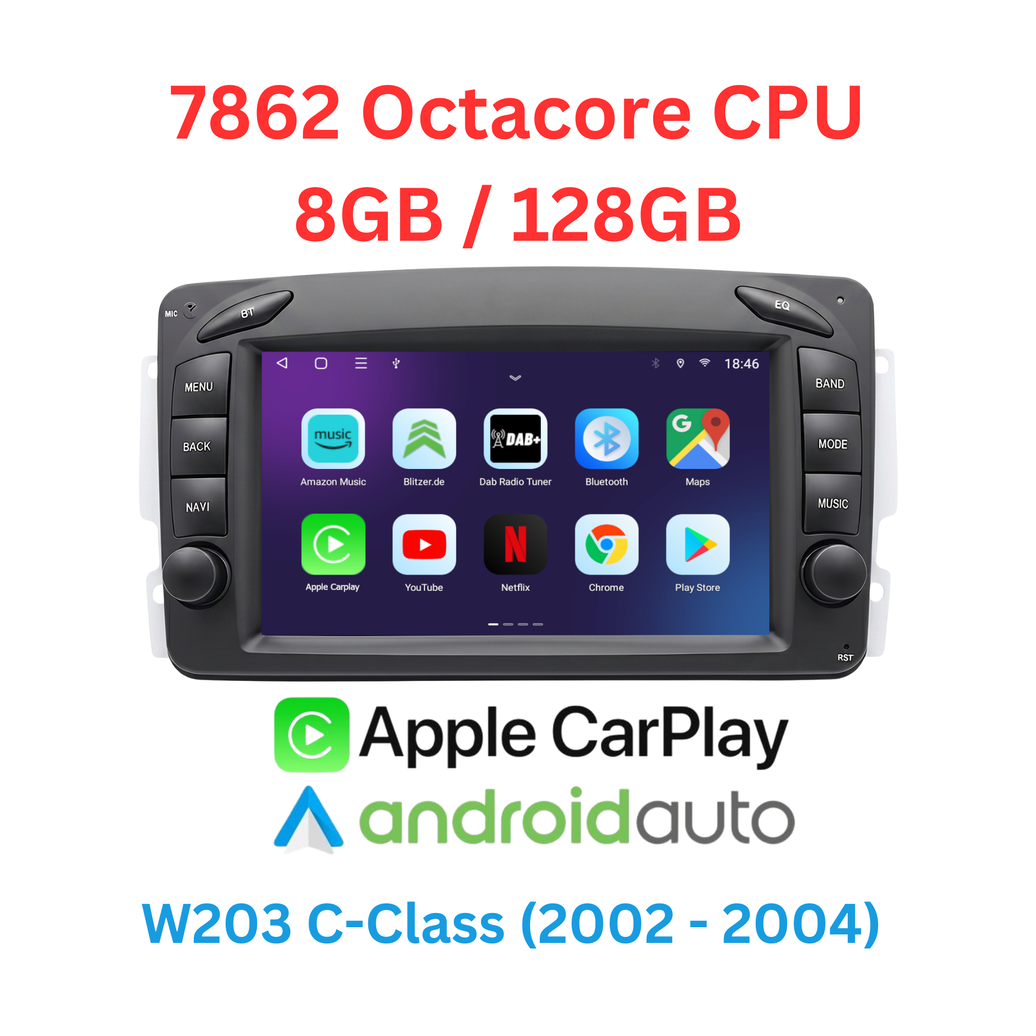 w203 vormopf android carplay 8-128